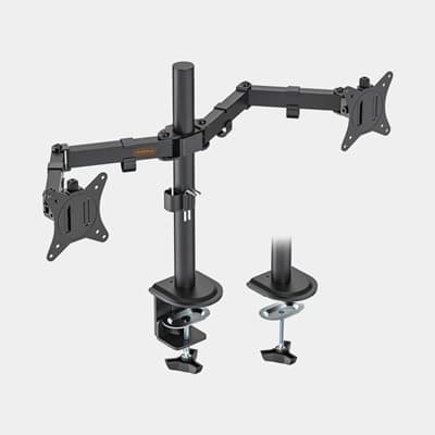 VonHaus Dual Monitor Stand for 13-32 Inch Screens, Twin Monitor Mount with Desk Clamp, Height Adjustable, Easy Assemble Stand with Full Tilt, Rotation &amp; Swivel Arms, VESA 75x75 &amp; 100x100mm