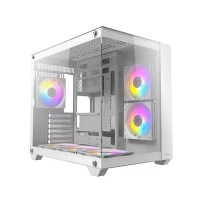 Antec CX800 Mid Tower Gaming Case, 1 x USB 3.0 / 2 x USB 2.0, Tempered Glass Front and Side Window Panel, Dual-Chamber design, 3 x Pre-Installed ARGB LED Fans , ATX, Micro ATX, Mini-ITX Compatible