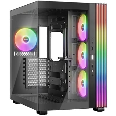 be quiet! BGW67 Light Base 600 LX Mid Tower Gaming Case, 1 x USB Type-C / 2 x USB 3.0, Tempered Glass Front &amp; Side Window Panel, 4 x Light Wings ARGB Fans, ATX / M-ATX / Mini-ITX Compatible