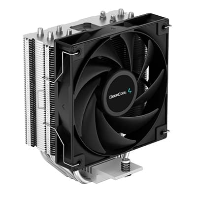 DeepCool AG400 Fan CPU Cooler, Universal Socket, High Efficiency 120mm PWM Cooling Black Fan, 2000RPM, 4 Heat Pipes, 220W Heat Dissipation Power, Unique Matrix Fin Design, Intel LGA 1700 Bracket Included