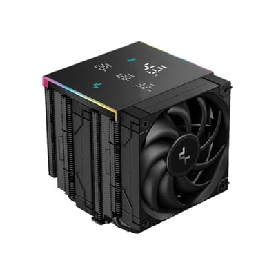 DeepCool AK620 Digital Pro CPU Air Cooler, Dual-Tower with Digital Display, 120mm FDB Fans, ARGB Lighting, 6 Copper Heatpipes, LGA1700/AM5 Compatible, High-Performance Quiet Cooling for Gaming PCs