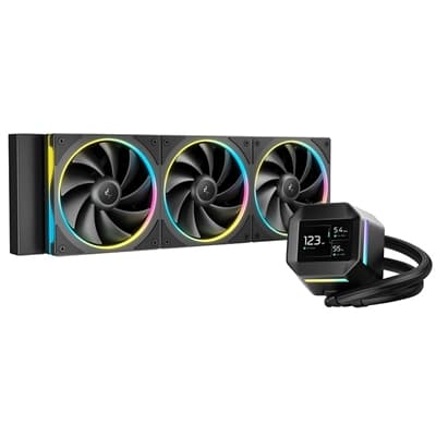 DeepCool LM360 Liquid CPU Cooler with 2.4" IPS Display, 360mm AIO, Triple 120mm ARGB Fans, Anti-Leak Technology, PWM Pump, Intel LGA 1851/1700 &amp; AMD AM5 Compatible, Black