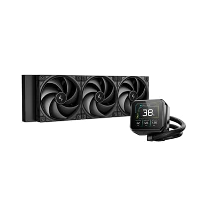 DeepCool Spartacus 360 AIO Liquid CPU Cooler, 360mm Radiator, 3 x 120mm PWM Fans, 3.4" LCD Display Pump, ARGB Lighting, Intel LGA1851/1700 &amp; AMD AM5/AM4, Black