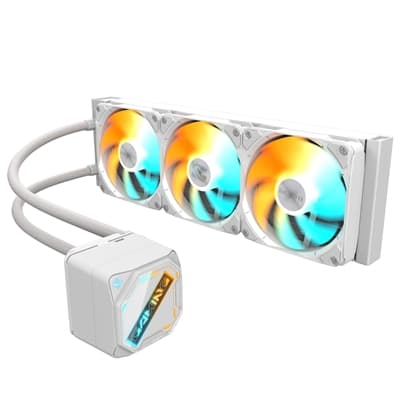 GIGABYTE GP-GIGABYTE Gaming ICE 360 All-in-One Liquid CPU Cooler  360mm Radiator, ARGB Lighting, Teflon Tubing, and Magnetic Rotating Cover