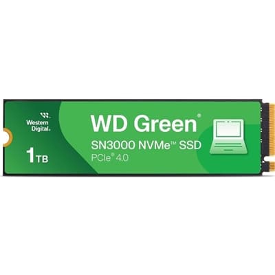 WD Green SN3000(WDS100T4G0E-00CPSO) 1TB NVMe SSD, M.2 Interface, PCIe Gen4, 2280, Read 5000MB/s, Write 4200MB/s, 3 Year Limited Warranty