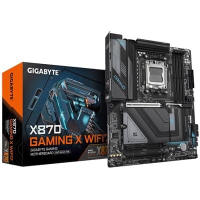 Gigabyte X870 GAMING X WIFI7 AMD AM5 Socket Motherboard, ATX, 4x DDR5 Slots, 3x M.2 Sockets, Fitted I/O Shield, 2.5GbE LAN, Wi-Fi 7, 1x HDMI Port / 1x USB-C (USB4)