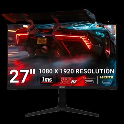 piXL CM27C7 27 Inch 165Hz Full HD Curved HDR Widescreen Gaming Monitor with AMD Freesync &amp; NVidia G-Sync, 1ms Response Time, 165Hz Refresh Rate, DisplayPort, HDMI, USB-A, VESA Mount &amp; Height Adjust