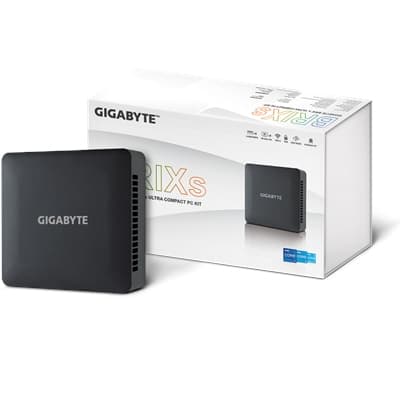 Gigabyte BRIX (GB-BRI7H-1355) Barebone Kit, Intel Core i7-1355U 5.0GHz 10 Core CPU, 2 x DDR4 SO-DIMM Slots, 1 x M.2 2280 Slot, 1x 2.5" SATA Slot, Wi-Fi 6 &amp; Bluetooth 5.2