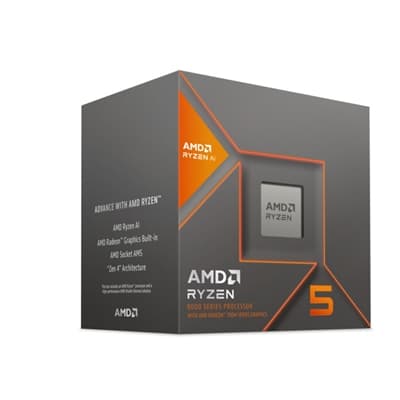 AMD Ryzen 5 8600G 4.35GHz 6 Core AM5 Processor, 12 Threads,4.3GHz up to  5.0GHz Boost, 22MB Cache, 65W, with Wraith Stealth Cooler, Radeon Graphics