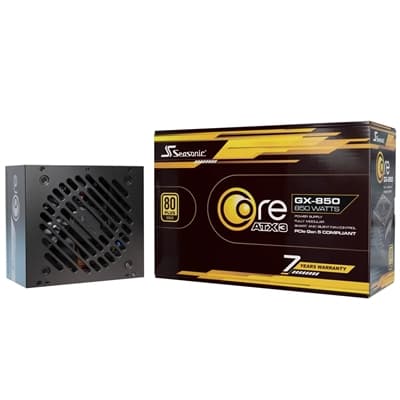 Seasonic CORE GX V4 850W 80 PLUS Gold ATX 3.1 Modular PSU with 120mm FDB Fan, Braided Cables &amp; 7 Year Warranty, Black