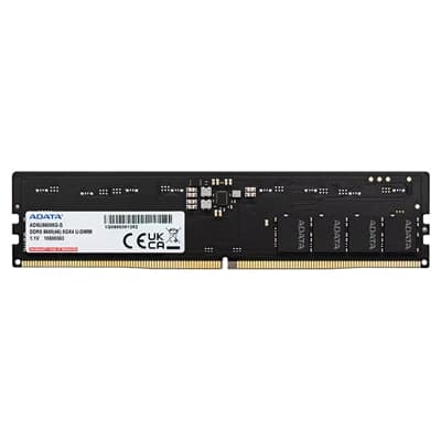 ADATA (AD5U56008G-B) 8GB (1x 8GB) DDR5 5600 U-DIMM Memory, 5600MHz, CL46, 1.1V, Limited Lifetime Warranty - Bulk