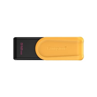 Kingston DataTraveler Exodia S DTXS/512GB USB Flash Drive, 512GB, USB 3.2, Black/Yellow, Swivel Cap Design